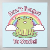Cute Dont Froget to Smile Frog Poster (Voorkant)
