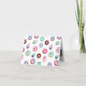 Cute Donut aangepaste bericht Kinderen Verjaardag  Bedankkaart (Achterkant)