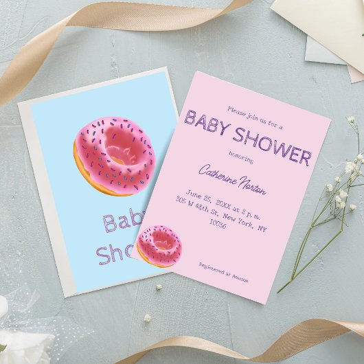 Cute Donut Baby shower Kaart