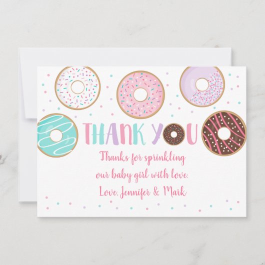 Cute Donut Baby Sprinkle Bedankt (Voorkant)