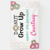 Cute Donut Groeit kinderen Birthday Party Spandoek (Verticaal)