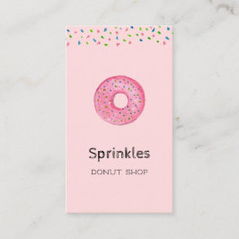 Cute Donut met sprinken Donut shop Visitekaartje