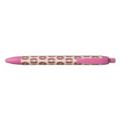 Cute Donut Rainbow Sprinkles Patroon Zwarte Inkt Pen (Achterkant)