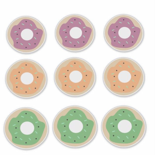 Cute Donut Sprinkles Frosting Bakery Sticker (Devant)