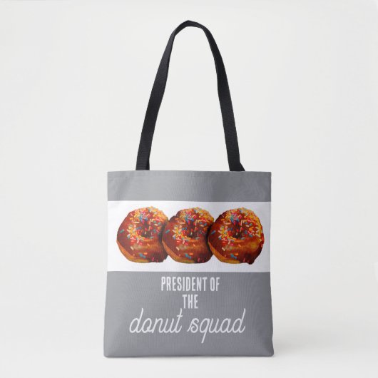 Cute Donut Squad Donuts With Sprinkles On Gray  Draagtas (Voorkant)