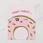 Cute Donut Vergeet dat je een mooie Kawaii-illustr Briefkaart (Voorkant)