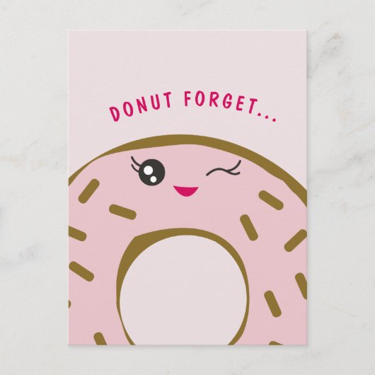 Cute Donut Vergeet dat je een mooie Kawaii-illustr Briefkaart (Voorkant)