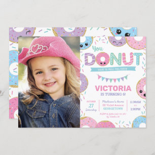 Cute Donuts Doughnut Birthday Party Foto Kaart