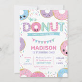 Cute Donuts Doughnut Sprinkles Birthday Party Kaart (Voorkant)