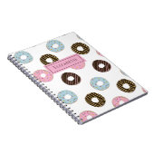 Cute Donuts Voeg je eigen naam aangepaste monogram Notitieboek (Rechterzijde)