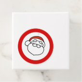 Cute Doodle Art Christmas Santa on Red Bedankjes Labels (In situ)