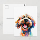 Cute Doodle Colorful Labradoodle Art Briefkaart (Voorkant / Achterkant)