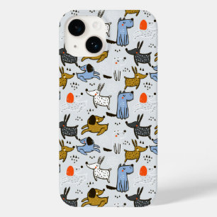 Cute Doodle Dog Patroon Case-Mate iPhone 14 Hoesje