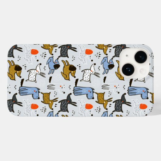Cute Doodle Dog Patroon Case-Mate iPhone Case (Achterkant (horizontaal))