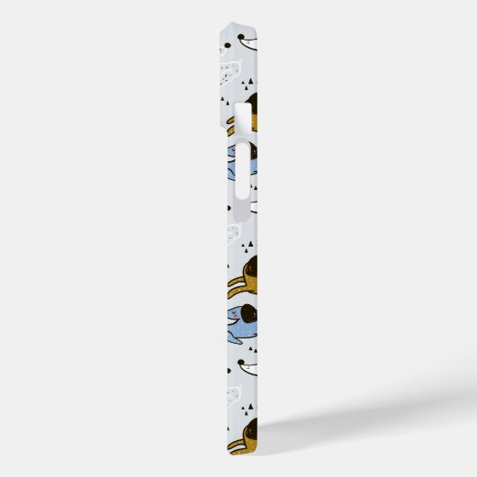 Cute Doodle Dog Patroon Case-Mate iPhone Case (Achterkant / Links)