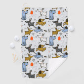 Cute Doodle Dog Patroon Golfhanddoek (Insitu)