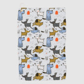 Cute Doodle Dog Patroon Golfhanddoek (Voorkant)
