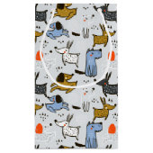 Cute Doodle Dog Patroon Klein Cadeauzakje (Achterkant)