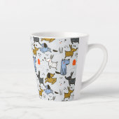 Cute Doodle Dog Patroon Latte Mok (Rechts)