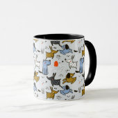 Cute Doodle Dog Patroon Mok (Voorkant rechts)