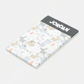 Cute Doodle Dog Patroon Post-it® Notes (Schuin)