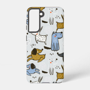 Cute Doodle Dog Patroon Samsung Galaxy Hoesje