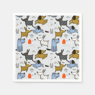 Cute Doodle Dog Patroon Servet