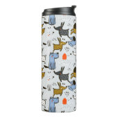 Cute Doodle Dog Patroon Thermosbeker (Gedraaid links)