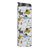Cute Doodle Dog Patroon Thermosbeker (Geroteerd rechts)