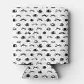 Cute Doodle Eyelash Patroon Blikjeskoeler (Achterkant)