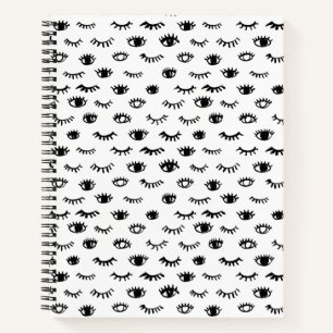 Cute Doodle Eyelash Patroon Notitieboek