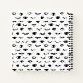 Cute Doodle Eyelash Patroon Notitieboek (Achterkant)