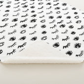 Cute Doodle Eyelash Patroon Sherpa Deken (3/4)