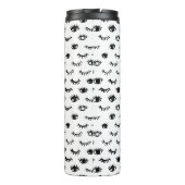 Cute Doodle Eyelash Patroon Thermosbeker (Achterkant)