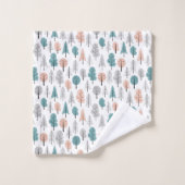 Cute Doodle Forest Pattern Bad Handdoek (Wasdoekje)