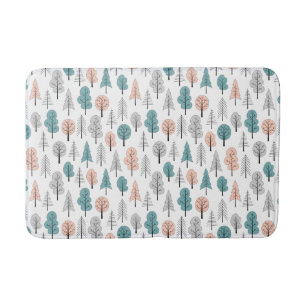 Cute Doodle Forest Pattern Badmat