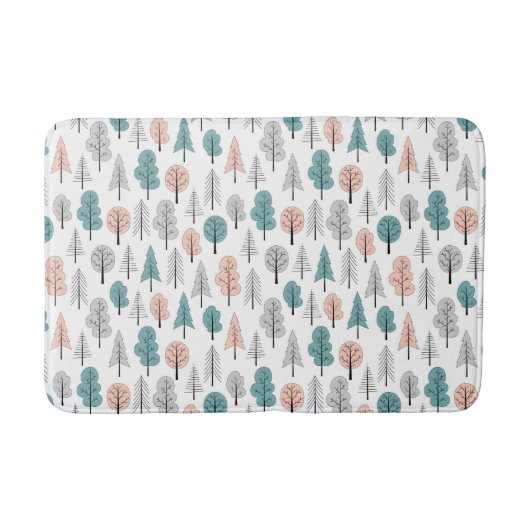 Cute Doodle Forest Pattern Badmat (Voorkant)