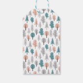 Cute Doodle Forest Pattern Cadeaulabel (Achterkant)