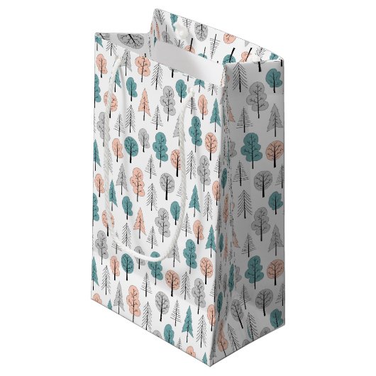 Cute Doodle Forest Pattern Klein Cadeauzakje (Voorkant Gekanteld)