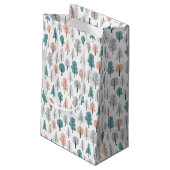 Cute Doodle Forest Pattern Klein Cadeauzakje (Achterkant Gekanteld)