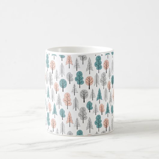Cute Doodle Forest Pattern Koffiemok (Center)