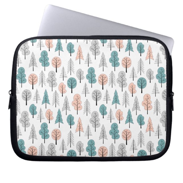 Cute Doodle Forest Pattern Laptop Sleeve (Voorkant)