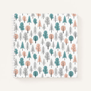 Cute Doodle Forest Pattern Notitieboek