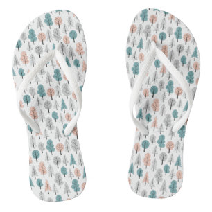 Cute Doodle Forest Pattern Teenslippers