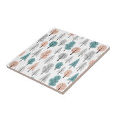 Cute Doodle Forest Pattern Tegeltje (Zijkant)