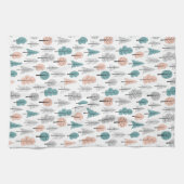 Cute Doodle Forest Pattern Theedoek (Horizontaal)