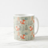 Cute Doodle Fox Forest Woodland Pattern Koffiemok (Voorkant rechts)