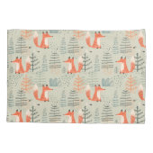Cute Doodle Fox Forest Woodland Pattern Kussensloop (Achterkant)