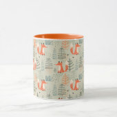 Cute Doodle Fox Forest Woodland Pattern Mok (Midden)