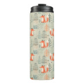 Cute Doodle Fox Forest Woodland Pattern Thermosbeker (Voorkant)